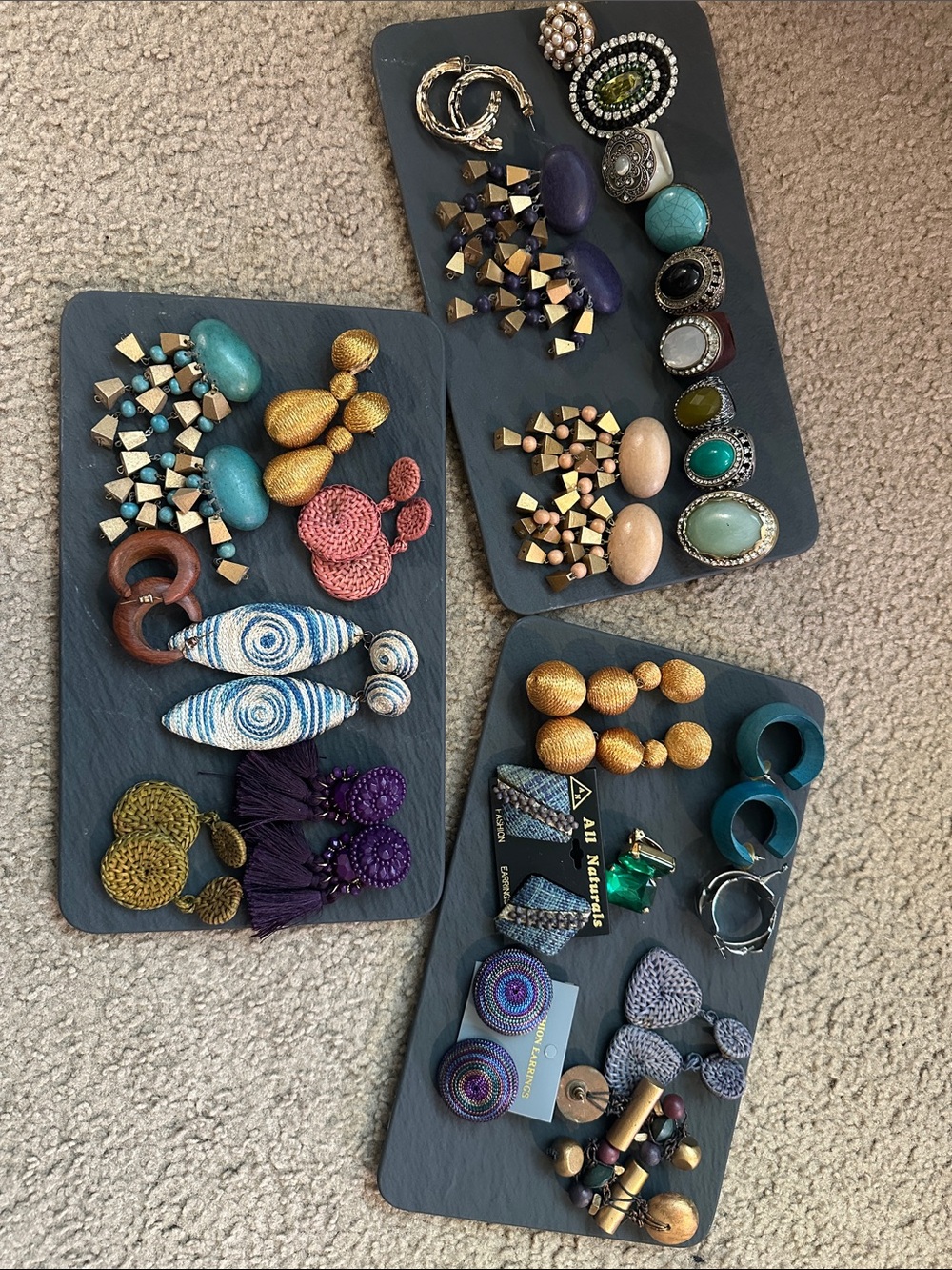 Assorted earrings/ring bundle set.